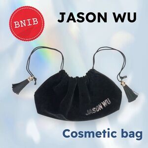 🆕📦*BNIB* JASON WU | SMALL | Black velvet makeup back w drawstring closure